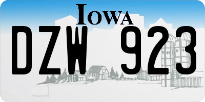 IA license plate DZW923