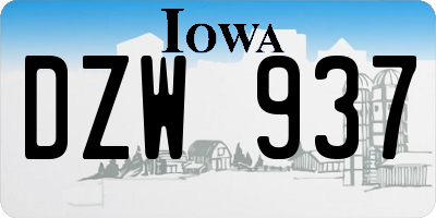 IA license plate DZW937