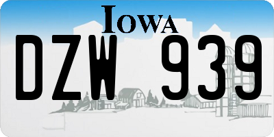 IA license plate DZW939