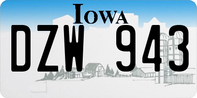 IA license plate DZW943