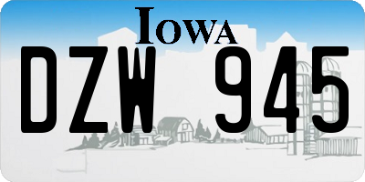 IA license plate DZW945