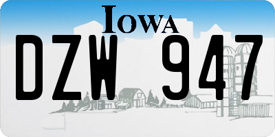 IA license plate DZW947