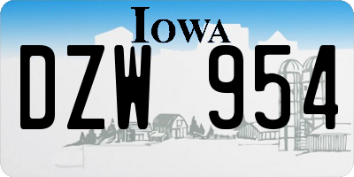 IA license plate DZW954