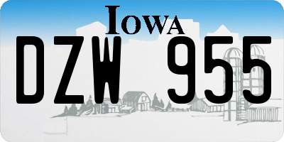 IA license plate DZW955