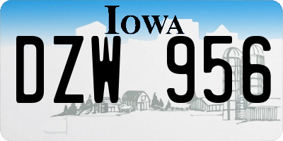 IA license plate DZW956