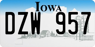 IA license plate DZW957