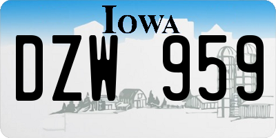 IA license plate DZW959