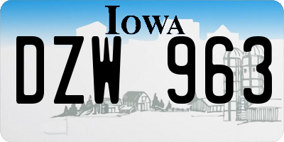 IA license plate DZW963