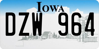 IA license plate DZW964