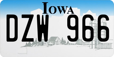 IA license plate DZW966