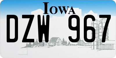 IA license plate DZW967