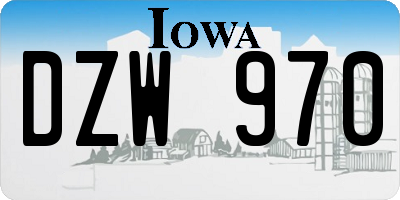 IA license plate DZW970