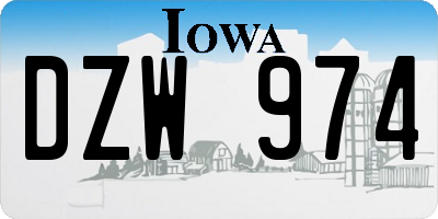 IA license plate DZW974