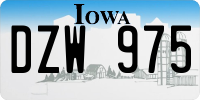 IA license plate DZW975