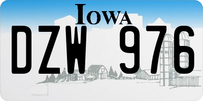 IA license plate DZW976