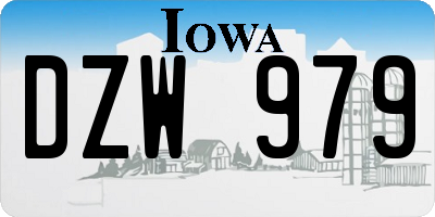 IA license plate DZW979