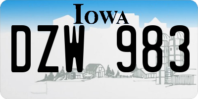 IA license plate DZW983
