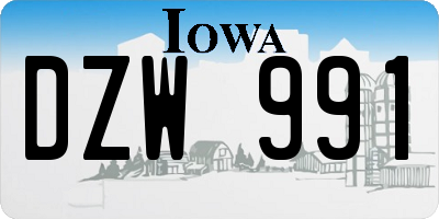 IA license plate DZW991