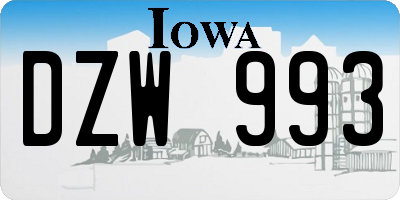 IA license plate DZW993