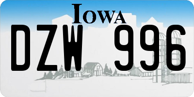 IA license plate DZW996