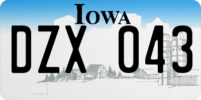 IA license plate DZX043