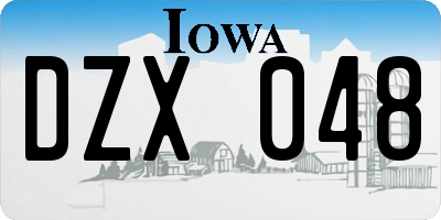 IA license plate DZX048