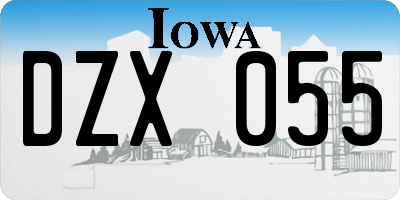 IA license plate DZX055