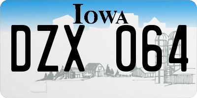 IA license plate DZX064