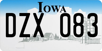 IA license plate DZX083