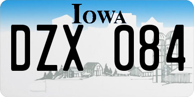 IA license plate DZX084