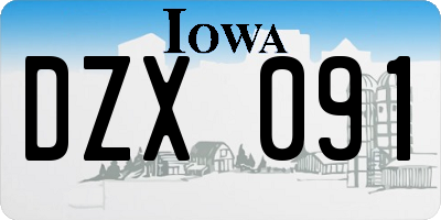 IA license plate DZX091