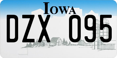 IA license plate DZX095