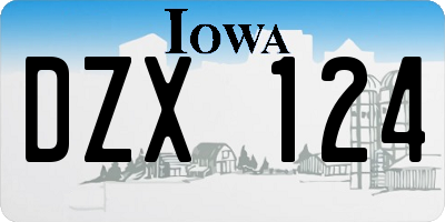 IA license plate DZX124