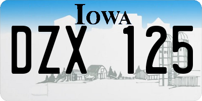 IA license plate DZX125