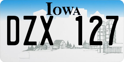 IA license plate DZX127