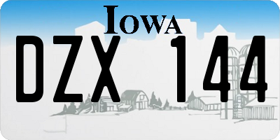 IA license plate DZX144