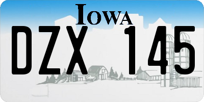 IA license plate DZX145