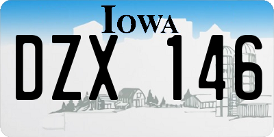 IA license plate DZX146