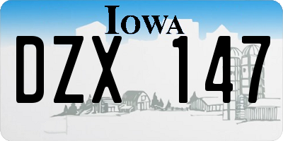 IA license plate DZX147