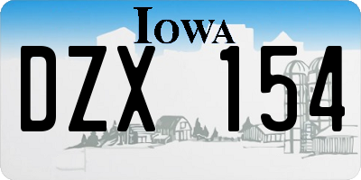 IA license plate DZX154