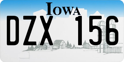 IA license plate DZX156