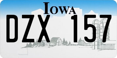 IA license plate DZX157