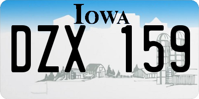 IA license plate DZX159