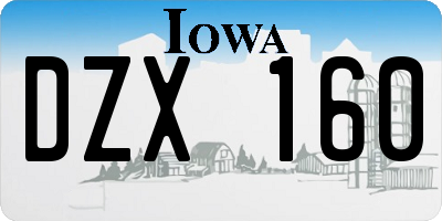 IA license plate DZX160