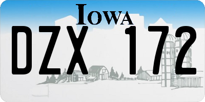 IA license plate DZX172