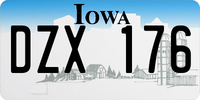 IA license plate DZX176