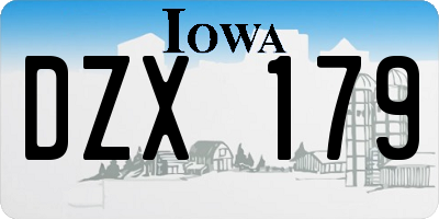 IA license plate DZX179