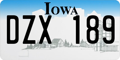 IA license plate DZX189