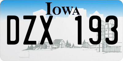 IA license plate DZX193