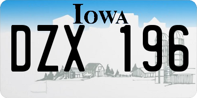 IA license plate DZX196